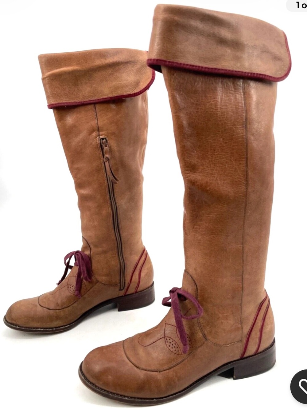 Schuler & Sons Philadelphia Womens Dolmen Ribbon knee Leather Boots